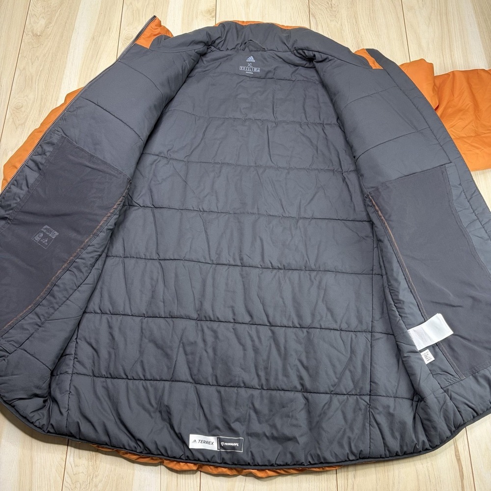 Adidas Terrex Primaloft Jacket Mens Size XL Orange Light Puffer Coat - Picture 6 of 12